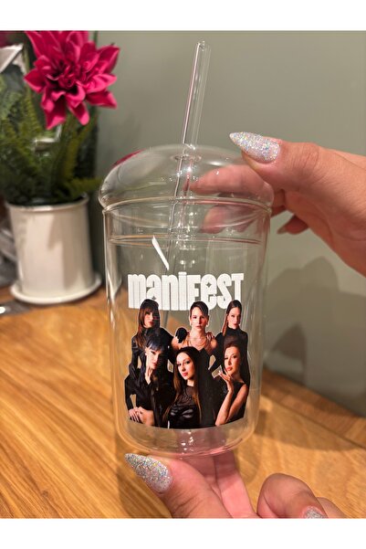 page journals Manifest grubu pipetli kahve bardağı cam ve kapaklı