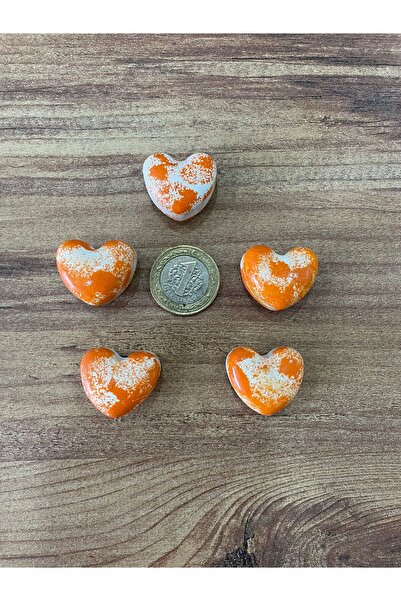Home Turuncu Dalgalı 5'li Kalpli Magnet Seti – Fotoğraf ve Not Tutucu, Buzdolabı Süsü, Güçlü Mıknatıs