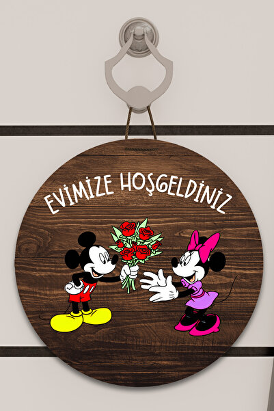 Dormot Imprimare digitală pe lemn, standard, Miki, tematică Bun venit în casa...