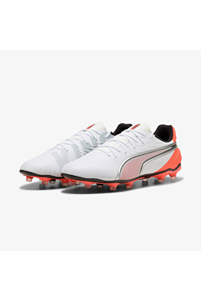 Puma King Match Fg-Ag Men's White Turf Football Shoes