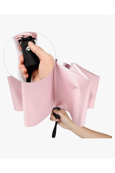 ELEVEN MARKETS İldeşli Tam Otomatik Çanta Boy Pembe Şemsiye