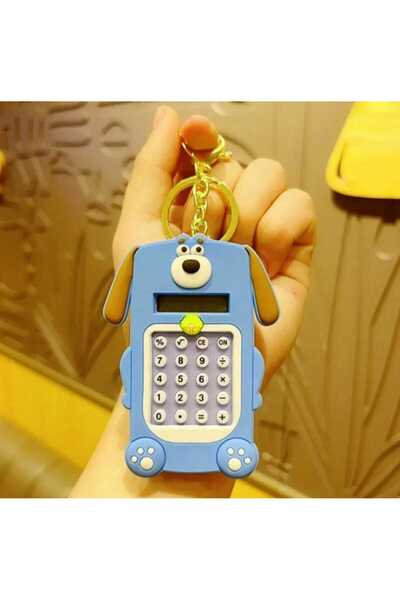 pure age Eğlenceli Çocuk Öğrenci Hesap Makinesi Arkası Oyunlu Çanta Aksesuarı Anahtarlık Karekterli