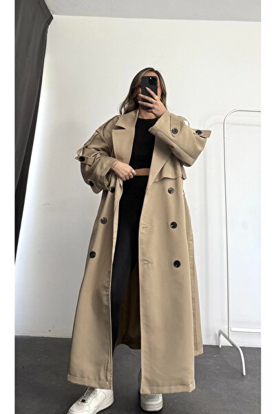 nona butik Queen Trench Coat - Beige
