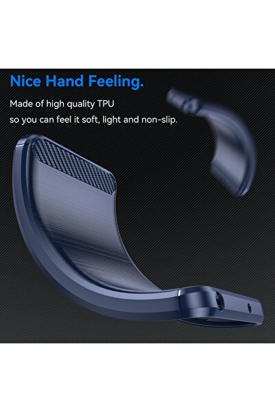 SKYDDAR INNOVATION Θήκη για OnePlus Nord 4, Σιλικόνη άνθρακα, Λεπτή σιλικόνη, υφή ινών άνθρακα, σετ αυτοκόλλητων, Μπλε