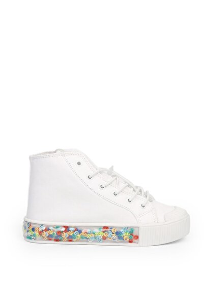 Benetton Candy Smile Pantofi sport pentru copii, alb, cu mărgele, cu stele co...