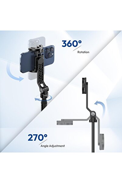 ulanzi TT88 Magnetic Tripod for iPhone, 57" Extendable Selfie Stick with Remote (Black)