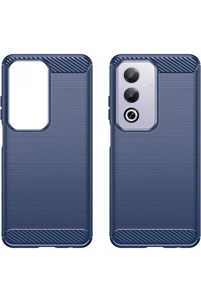 SKYDDAR INNOVATION Carcasă pentru Oppo A80 5G, silicon carbon, silicon subțire, cu textură din fibră de carbon, set de autocolante, albastră