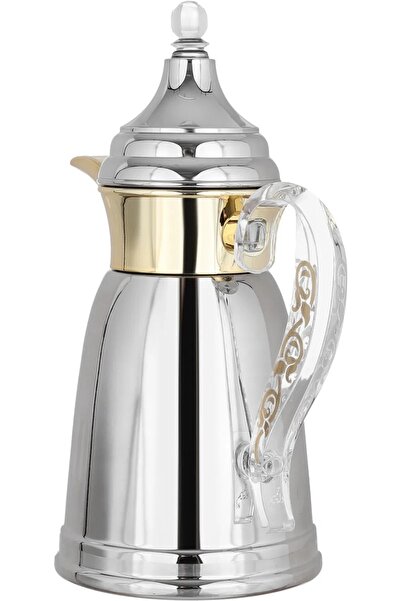 rexa Dallah Tamim 8 Al Saif Gallery thermos, 0.35 litres, transparent handle silver gold