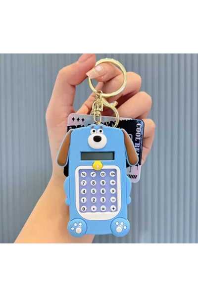 pure age Eğlenceli Çocuk Öğrenci Hesap Makinesi Arkası Oyunlu Çanta Aksesuarı Anahtarlık Karekterli