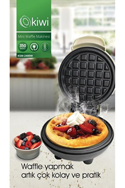 teknotrust Mini KSM-2400W yapışmaz plakalı waffle makinesi, beyaz
