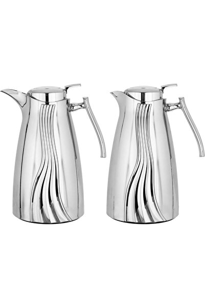rexa thermos set, 2 pieces, 1 liter, glass inner container, plastic outer shell