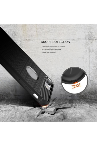 SKYDDAR INNOVATION Θήκη για iPhone 8 Plus, Σιλικόνη άνθρακα, Λεπτή σιλικόνη, υφή ινών άνθρακα, σετ αυτοκόλλητων, μαύρη