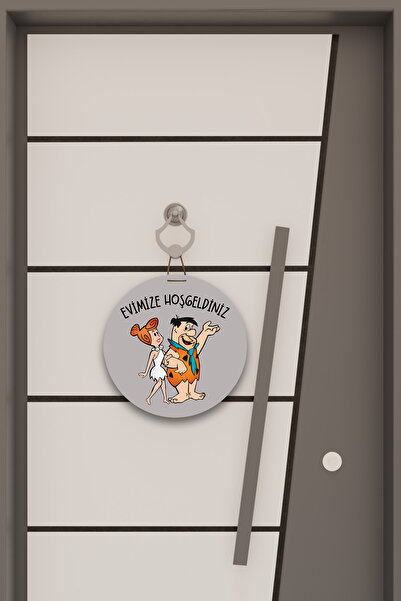 Dormot Digital Print Gray, Standard, Welcome to Our Flintstone-Themed Home, Door Ornament, Wall Ornament