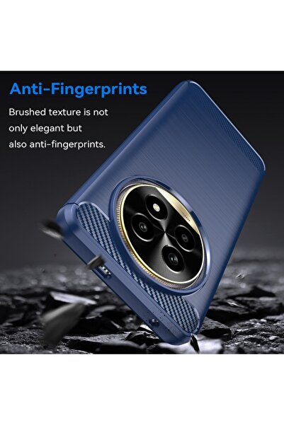 SKYDDAR INNOVATION Θήκη για Realme 13 Pro / 13 Pro+, Σιλικόνη άνθρακα, Λεπτή, υφή ινών άνθρακα, σετ αυτοκόλλητων, Μπλε