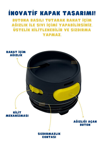 Fenerbahçe 550ml Officially Licensed Comfortable Drinking Double Layer Stainless Steel Thermos 6 Hours Hot Cold Premium Box