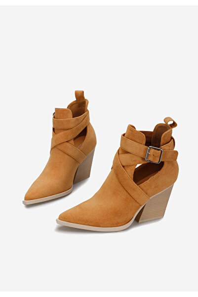 B T Shoes Camelové letní cizmy děrované Rayana