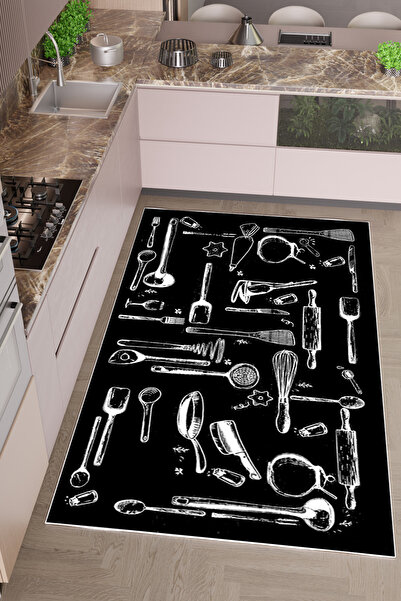 THEMODERNHANE Dijital Baskılı Makinede Yıkanabilir Kaymaz Tabanlu Antialerjik...