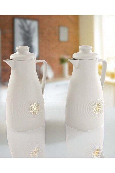 Alamtiaz Set of Coffee and Tea Thermoses in Elegant White/Gold Design