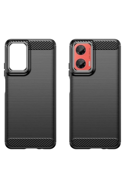 SKYDDAR INNOVATION Θήκη για Motorola Moto G35, Σιλικόνη από Άνθρακα, Λεπτή Σιλικόνη, Υφή από Ανθρακονήματα, Σετ Αυτοκόλλητων, Μπλε