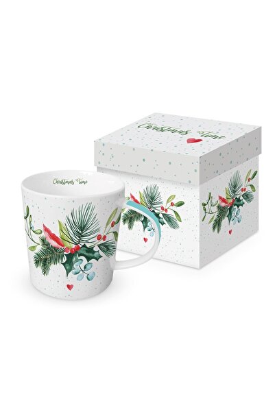 OEM Porcelain gift mug for tea and coffee 'Christmas Celebration', 350ml