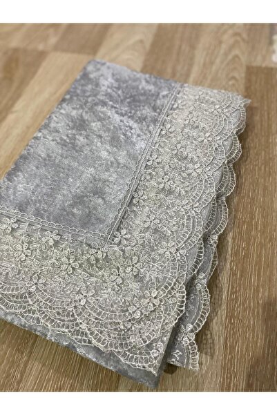 My Bed Home Collection Fransız Güpürlü Lüks Kadife Masa Örtüsü