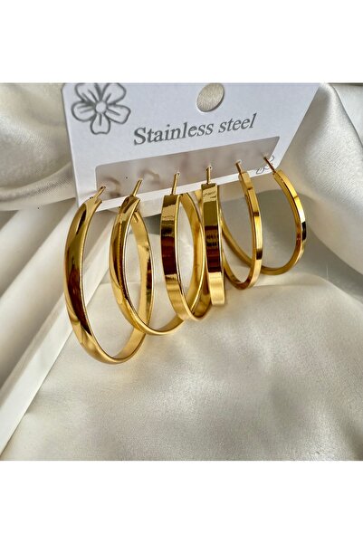 Dropaksesuar 6'lı Çelik Küpe Takımı 3 Farklı Model ile