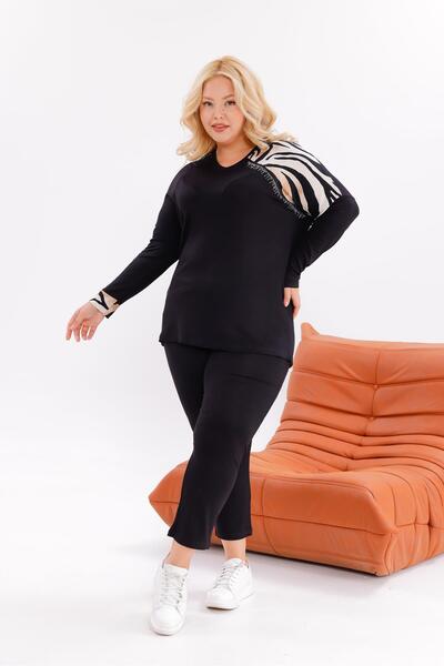 Siyezen Shoulder Detailed Cotton Lycra Set