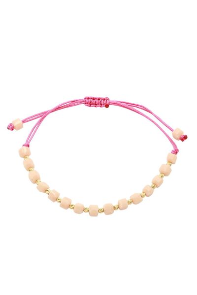 Bijuteria SORELLY Bratara Snur cu Bile Aur 14k si Cristal Cubic Roz