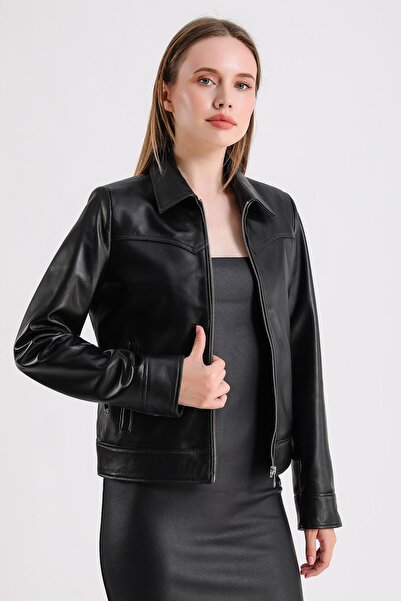 Maroquin Leather Carole Kadın Deri Ceket