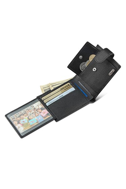 PriStyle Portofel pentru Barbati din Piele Naturala de Calitate Superioara, cu Loc de Permis, Buzunar de Mone