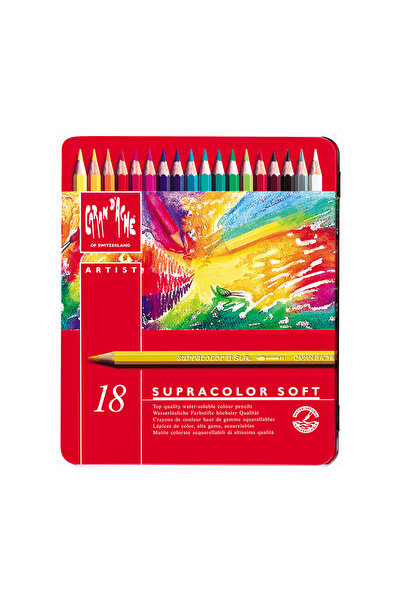 Caran d'Ache Supra Color Soft Aquarell Sulu Boya Kalem Seti 18 Renk