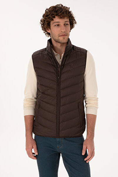 U.S. Polo Assn. Erkek Koyu Kahverengi Yelek 50310045-VR084