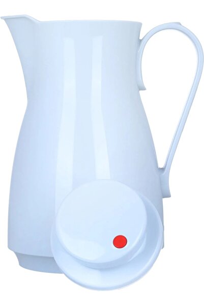 Rotpont ترمس، 1 لتر، وعاء داخلي زجاجي، غلاف خارجي بلاستيكي - أبيض