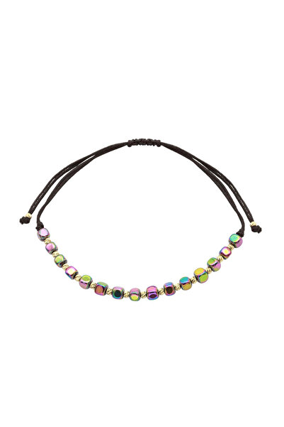 Bijuteria SORELLY Bratara Snur cu Bile de Aur 14k si Hematit Cubic Multicolor 4 mm