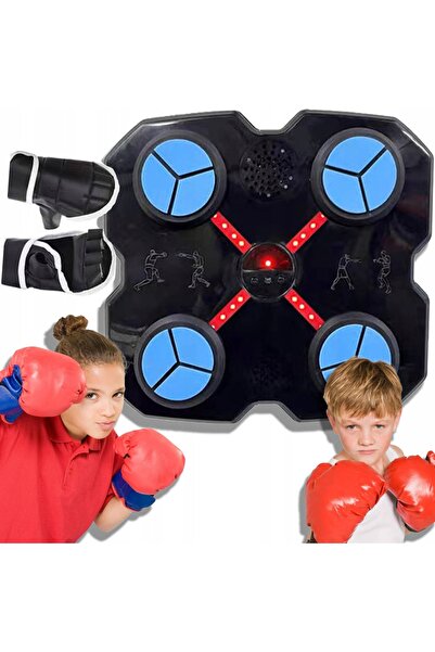 FOXMAG24 Aparat de box muzical cu țintă de lovire, Bluetooth, iluminare LED interactivă, 100x30cm, negru