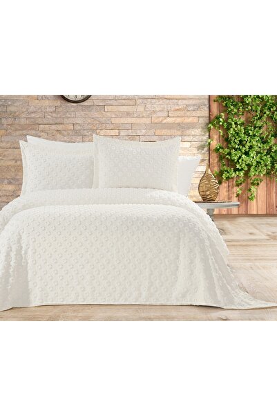 Eyfel EIFFEL 3 Parça Çift Kişilik Pike Takımı Bej