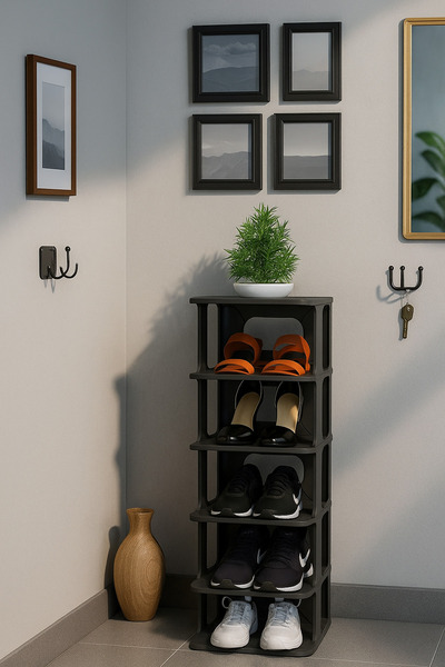 DEYHOME Lüks 5 Katlı Ayakkabılık Organizer | Portatif, Kolay Kurulumlu ve Yıkanabilir Ayakkabı Rafı