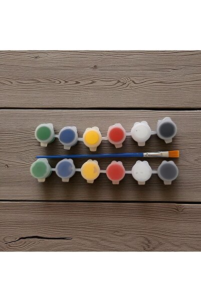 magnocandles 2 adet 6’lı akrilik boya ve 1 adet fırça