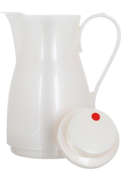 Rotpont ترمس، 0.5 لتر، وعاء داخلي زجاجي، غلاف خارجي بلاستيكي - أبيض