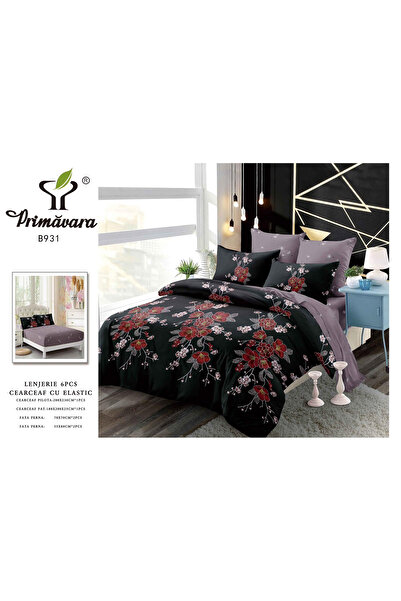 FIONNA.RO Finet Bed Linen With Elastic - Red Flowers