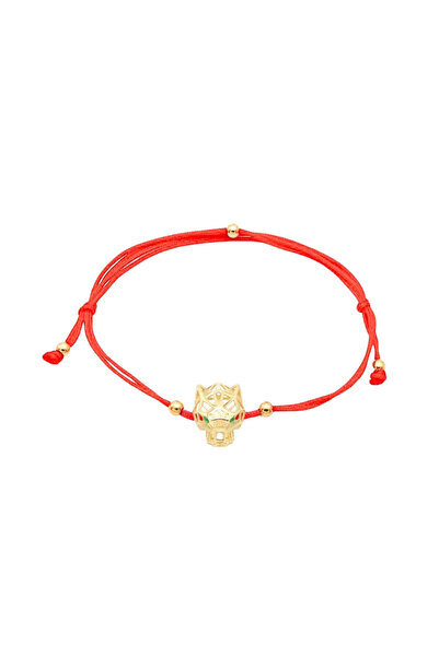 Bijuteria SORELLY Bratara Aur 14k Snur Rosu Pantera