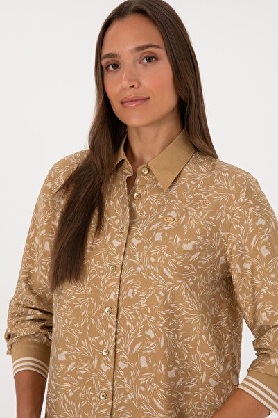 U.S. Polo Assn. Women's Mustard Long Sleeve Shirt 50308716-Vr151