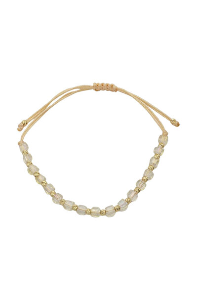 Bijuteria SORELLY Bratara Aur Snur 14k cu Bile si Cristal Crem