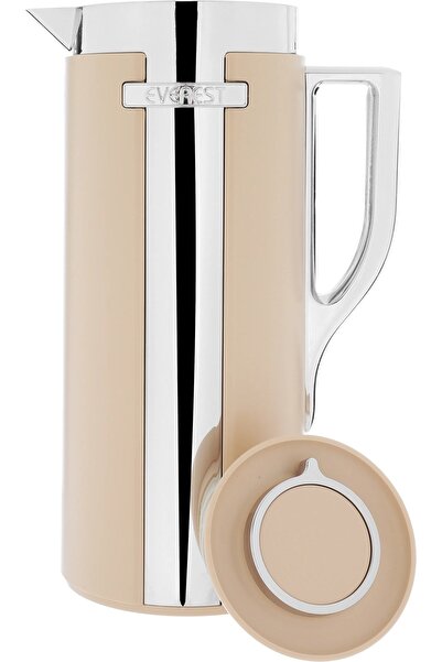 Everest Widad Thermos, 1 liter, silver handle, thermal glass inner shell,- silver beige