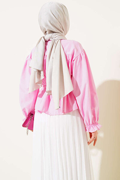 MODA Short Shirt with Pleated Skirt and Bell Tunnels