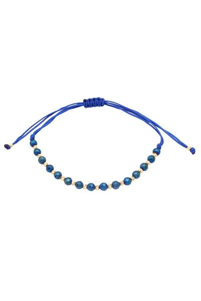Bijuteria SORELLY Bratara Snur Bile Aur 14k si Hematit Albastru Fatetat