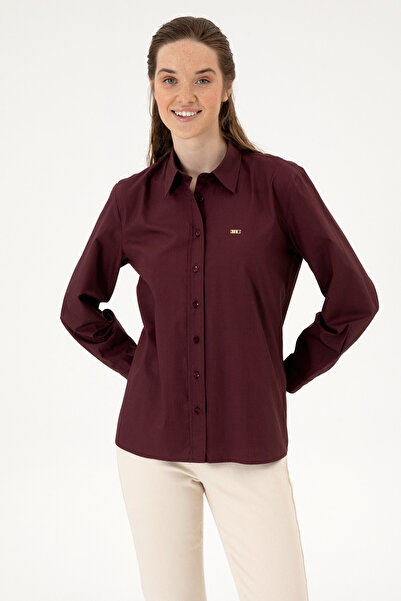 U.S. Polo Assn. Kadın Bordo Uzun Kollu Gömlek 50316699-VR177