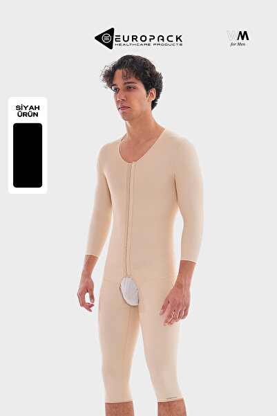 EUROPACK Lp-341 Postoperative Compression Corset Jumpsuit – Corset with Sleeves and Below Knee Length
