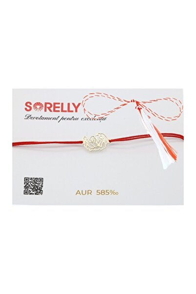 Bijuteria SORELLY Brățară Martisor din aur de 14k cu șnur Prințesa Elsa