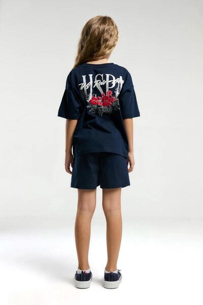 U.S. Polo Assn. Kids U.S. Polo Us2072-4 Girls Shorts Set